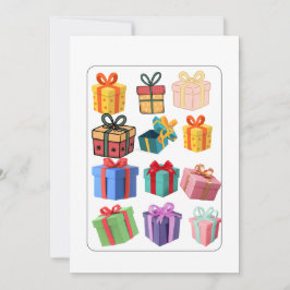 Minimale farbenfrohe Geschenke-Feiertagskarte Feiertagskarte