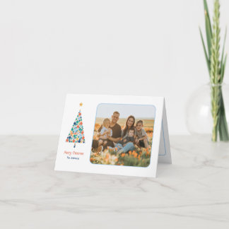 Minimale farbenfrohe Weihnachtsbaumkarte Dankeskarte