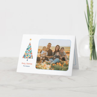 Minimale farbenfrohe Weihnachtsbaumkarte Dankeskarte