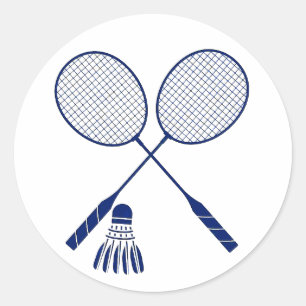 Minimale Federballschläger Federball Blau Runder Aufkleber