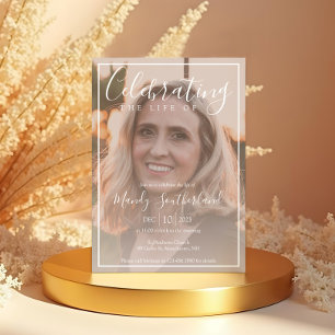 Minimale Feier des Lebens Elegantes Script-Foto Einladung