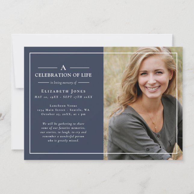 Minimale Feier zum Gedenken an das Leben (Vorderseite)