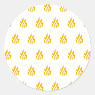 Minimale Feuerflammen-Symbol-Hot-Lit-Ästhetik-Graf Runder Aufkleber