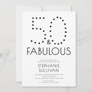 Minimale Fifty and Fabulous 50. Geburtstagsfeier Einladung