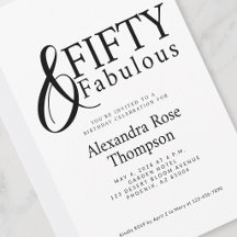 Minimale Fifty and Fabulous 50. Geburtstagsfeier