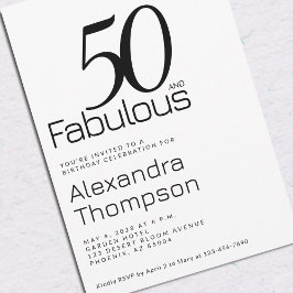 Minimale Fifty and Fabulous 50. Geburtstagsfeier Einladung