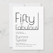 Minimale Fifty and Fabulous 50. Geburtstagsfeier