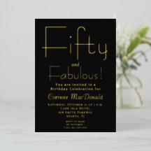 Minimale Fifty and Fabulous 50. Geburtstagsfeier