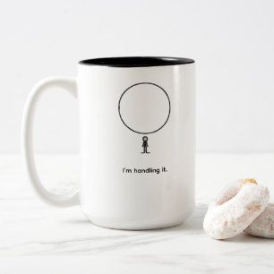 Minimale Figur unter Druck - Abstrakte Linienkunst Zweifarbige Tasse