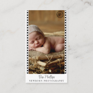 Minimale Filmstreifen Neugeborenen-Fotografie Visitenkarte