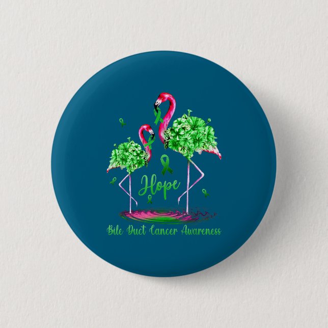 Minimale Flamingo-Gallenwegkrebs-Bewusstseinsförde Button (Vorderseite)