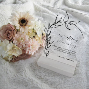 Minimale Foliage Arch Rings Erwärmung Hochzeit Acrylschild