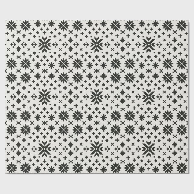 Minimale Folk-Geometrie Nahtloses Muster Geschenkpapier (Flach)