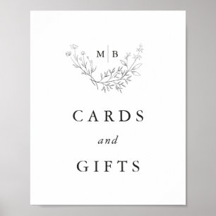 Minimale formale Monogramm-Hochzeitskarten und Ges Poster