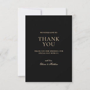 Minimale formelle Schrift Schwarz Binder Hochzeit Dankeskarte