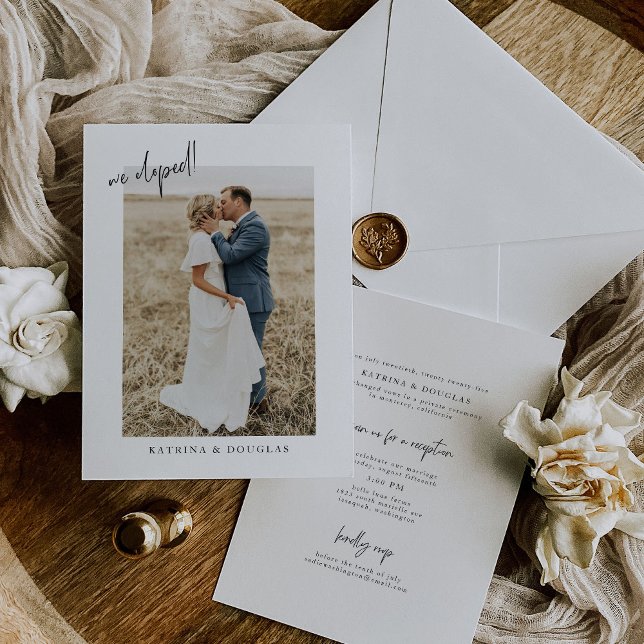 Minimale Foto Elopement-Hochzeitkarte Einladung (Von Creator hochgeladen)