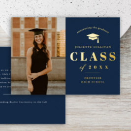 Minimale Foto-Graduationspartei Folieneinladung