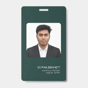 Minimale Foto-Mitarbeiter-ID-Karte Design Ausweis