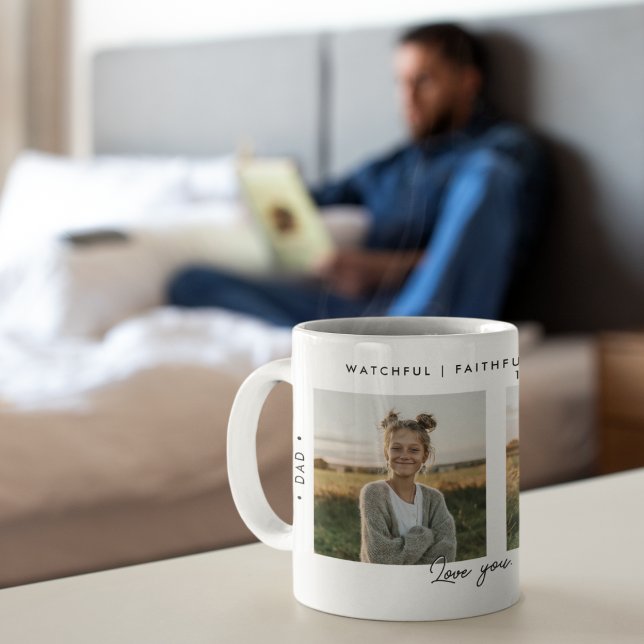 Minimale Fotocollage als Geschenk für christliche  Kaffeetasse (A heartfelt gift that keeps his coffee—and spirit—strong.)