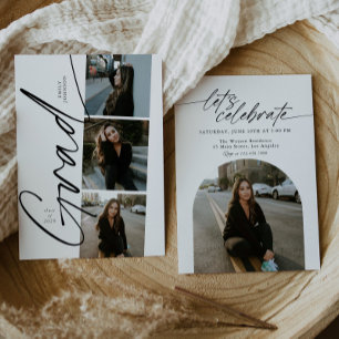 Minimale Fotocollage Moderne Schriftart Abitur Einladung