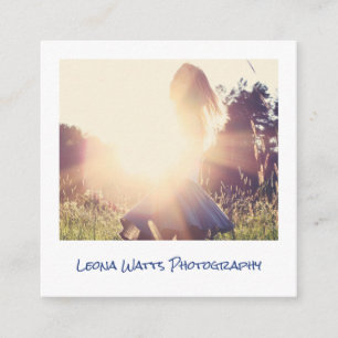 Minimale Fotografie moderner weißer Chic-Fotograf Quadratische Visitenkarte