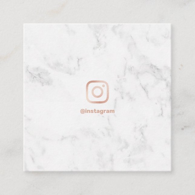 Minimale Fotografie Rose Gold Instagram Marmor Telefonnummerkarte (Vorderseite)