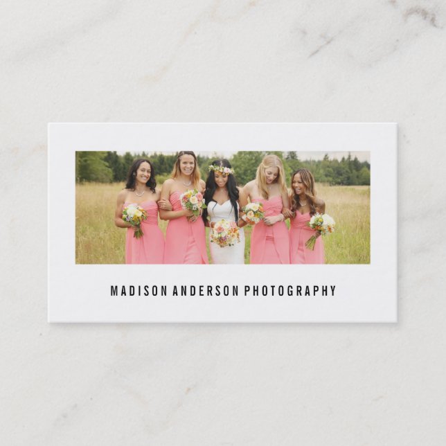 Minimale Fotografie-Visitenkarten des Porträt-| Visitenkarte (Vorderseite)