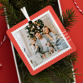 Minimale Fotos Portieren Briefmarke Personalisiert Ornament Aus Metall