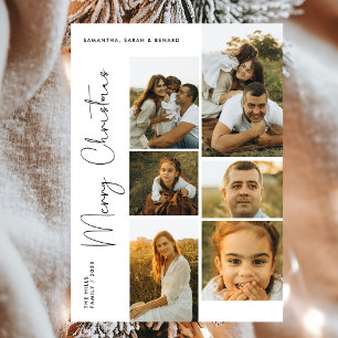 Minimale Frohe Weihnachten Schrift Familie 6 Fotos