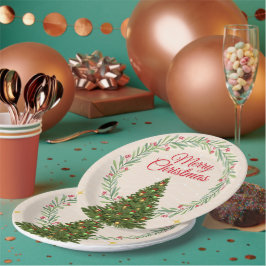 Minimale Frohe Weihnachtsfeier Gestaltung Pappteller