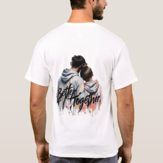 Minimale Front-Logo-Hinterdruck-T-Shirt | Gute Vib T-Shirt