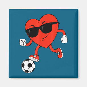 Minimale Fußballherz-Spielerei zum Valentinstag Magnet