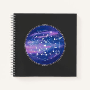 Minimale Galaxie-Mond-Gestaltung   Kosmische Ästhe Notizbuch