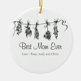 Minimale Gartenkräuter Beste Mama je Keramik Ornament