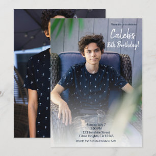 Minimale Geburtstagsfeier Foto Fotografie Einladung