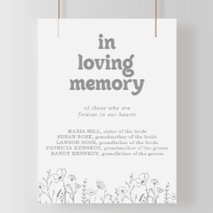 Minimale gedämpfte graue Wildblume In liebevoller  Poster