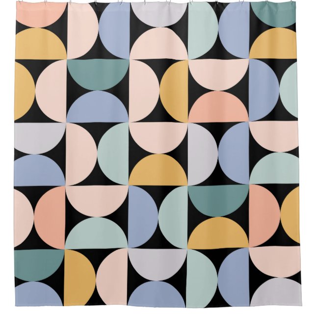 Minimale Geometrie: Skandinavisches Kunstwerk Post Duschvorhang (Vorderseite)