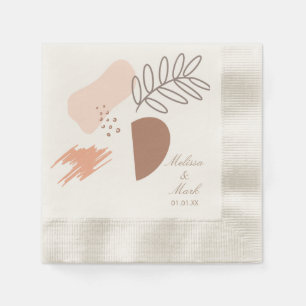 Minimale geometrische Erdform Botanisches Monogram Serviette