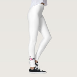 Minimale gepunktete Herzgestaltung Leggings
