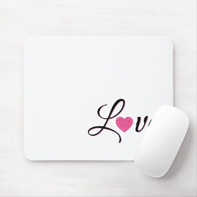 Minimale gepunktete Herzgestaltung Mousepad (Mit Mouse)