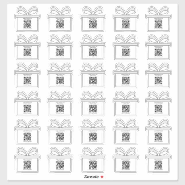 Minimale Geschenkboxen Thema QR Code Business Stic Aufkleber (Blatt)
