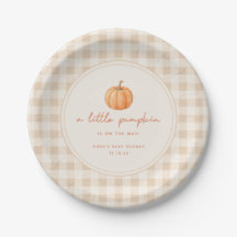 Minimale Gingham "Kleiner Kürbis" Herbst-Baby-Part