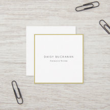 Minimale Gold Frame Square Business Card