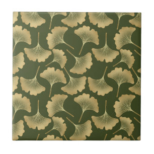 Minimale Gold-Ginkgo-Muster Fliese