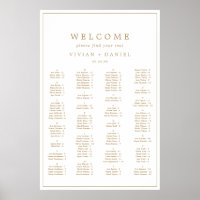 Minimale Gold Typografie Alphabetische Sitzkarte