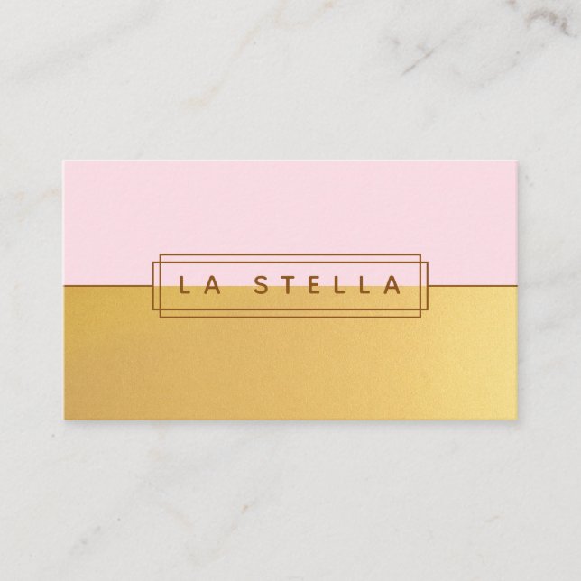 Minimale Gold- und Rosatinteilung | Geometrischer  Visitenkarte (Vorderseite)