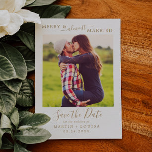 Minimale goldene Merry & Almost Married Save-the-D Feiertagskarte