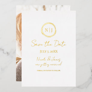 Minimale Goldene Moderne Glamour Hochzeitseinladun Folieneinladung