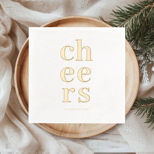 Minimale Goldfolie „Cheers“ Cocktail Servietten Mit Folie