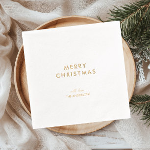Minimale Goldfolie Frohe Weihnachten Servietten Mit Folie